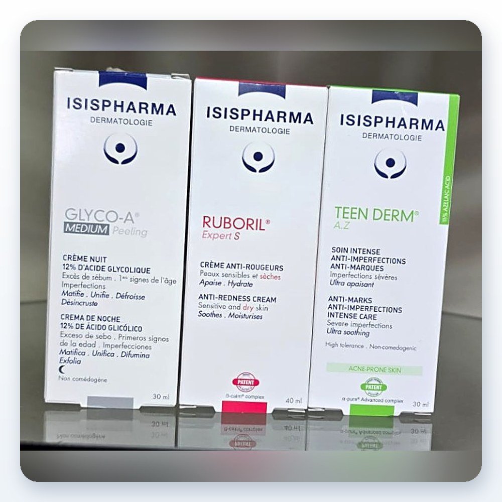 ISISPHARMA Glyco-A, Ruboril & Teen Derm A.Z